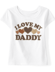 Camiseta estampada Love My Daddy para niñas pequeñas y bebés
