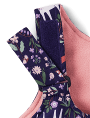 Toddler Girls Print Snow Overalls