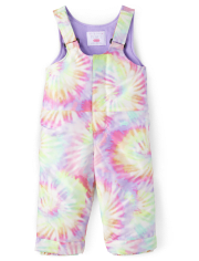 Toddler Girls Print Snow Overalls