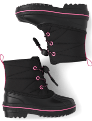 Botas para todo clima con cordones para niñas pequeñas