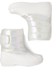 Girls Holographic All Weather Boots WHITE The Children s Place