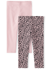 Toddler Girls Leopard Leggings 2-Pack