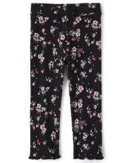 Baby And Toddler Girls Floral Ribbed Leggings
