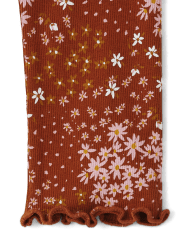 Baby And Toddler Girls Floral Ribbed Leggings