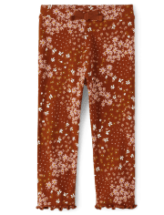Baby And Toddler Girls Floral Ribbed Leggings