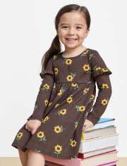 Baby And Toddler Girls Sunflower Babydoll Dress