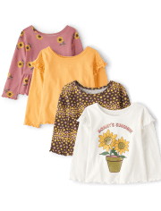 Lot de 4 hauts tournesol pour petites filles