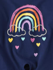 Toddler Girls Rainbow Tie Front Tops 3-Pack