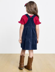 Toddler Girls Apple Corduroy Skirtall 2-Piece Set