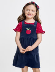 Toddler Girls Apple Corduroy Skirtall 2-Piece Set