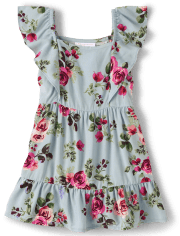 Toddler Girls Mommy And Me Floral Tiered Dress