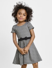 Baby And Toddler Girls Gingham Fit And Flare Dress