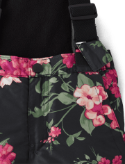 Girls Print Snow Overalls