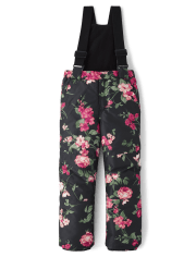 Girls Print Snow Overalls