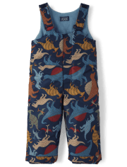 Toddler Boys Dino Snow Overalls