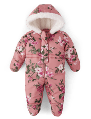 Mono de nieve floral para bebé niña