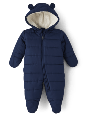 Traje de nieve con osito para bebé niño