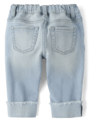 Toddler Girls Roll Cuff Straight Jeans