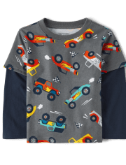 Baby And Toddler Boys Print 2 In 1 Top