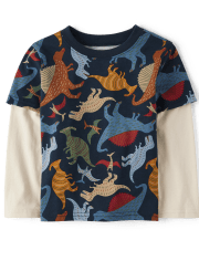 Baby And Toddler Boys Print 2 In 1 Top