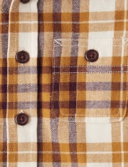 Top con capucha de franela a cuadros para bebés y niños pequeños