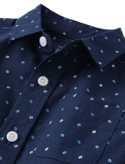 Camisa con botones de popelín con estampado para bebés y niños pequeños