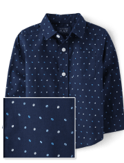 Camisa con botones de popelín con estampado para bebés y niños pequeños