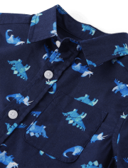 Camisa con botones de popelina Dino para bebés y niños pequeños