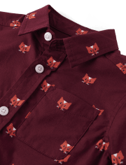 Camisa con botones de popelín Fox para bebés y niños pequeños