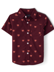 Camisa con botones de popelín Fox para bebés y niños pequeños