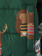 Chaqueta acolchada con estampado de animales para bebés y niños pequeños