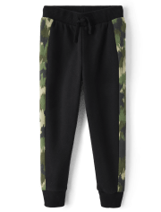 Boys Side Camo Fleece Jogger Pants