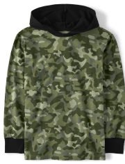Top con capucha de camuflaje para niños