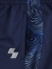 Boys Print Side Stripe Fleece Performance Jogger Pants