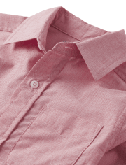 Boys Poplin Button Up Shirt