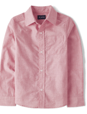 Boys Poplin Button Up Shirt