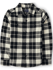 Boys Matching Family Plaid Flannel Button Up Shirt