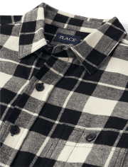 Mens Matching Family Plaid Flannel Button Up Shirt