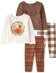 Conjunto de 4 piezas Thankful para niñas pequeñas