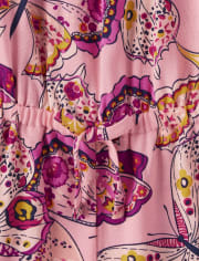Girls Butterfly Challis Romper