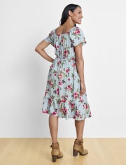 Womens Mommy And Me Floral Tiered Dress