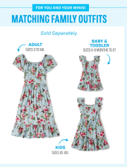 Womens Mommy And Me Floral Tiered Dress