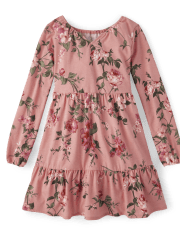 Girls Floral Tiered Dress