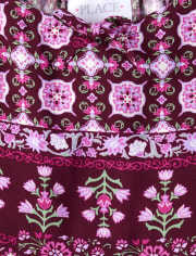 Girls Patchwork Tiered Dress