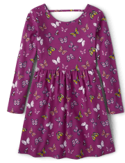 Vestido diario con abertura de mariposa para niñas