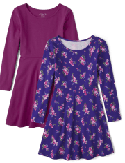 Girls Floral Everyday Dress 2-Pack