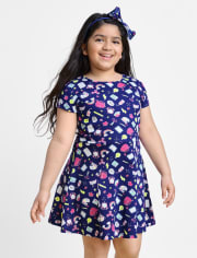 Vestido diario estampado para niñas