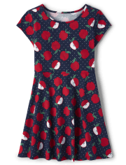 Robe patineuse imprimée pour fille