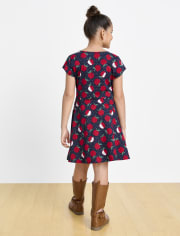 Robe patineuse imprimée pour fille