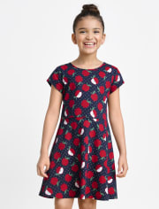 Robe patineuse imprimée pour fille